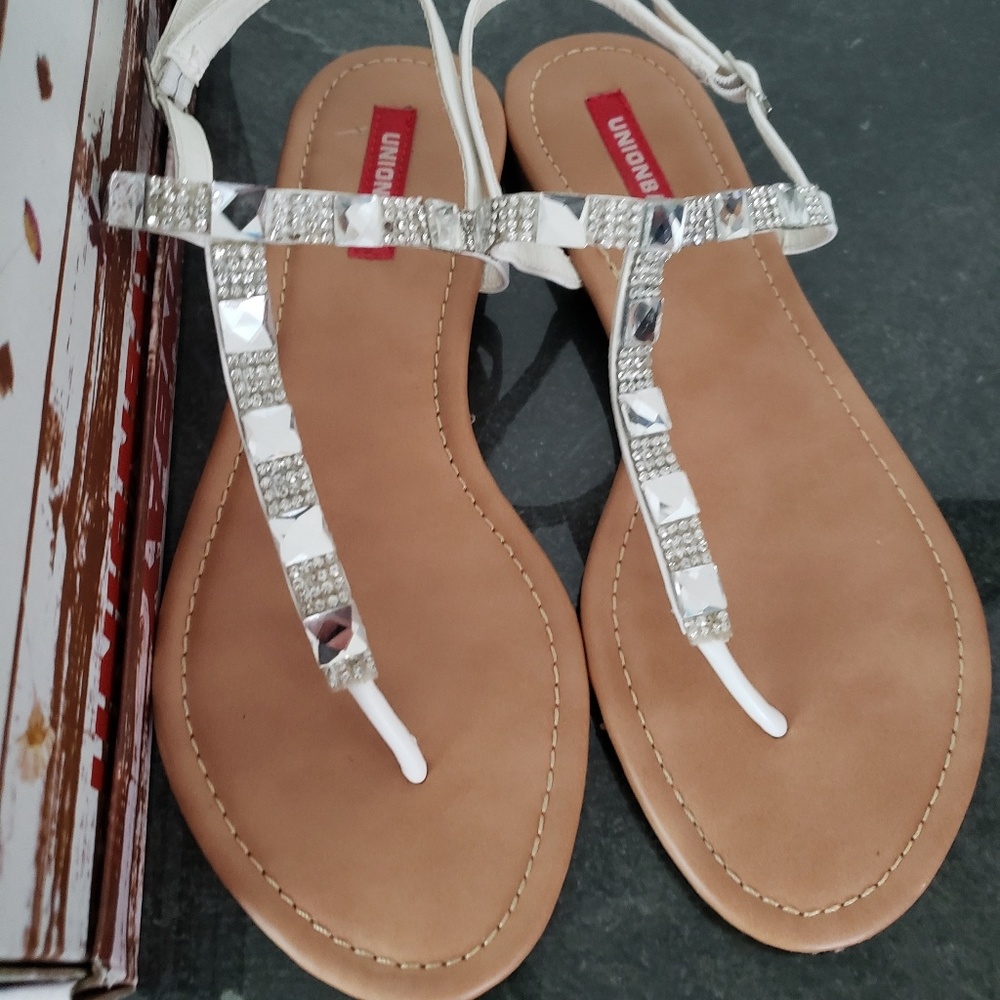 White sandals with bling!